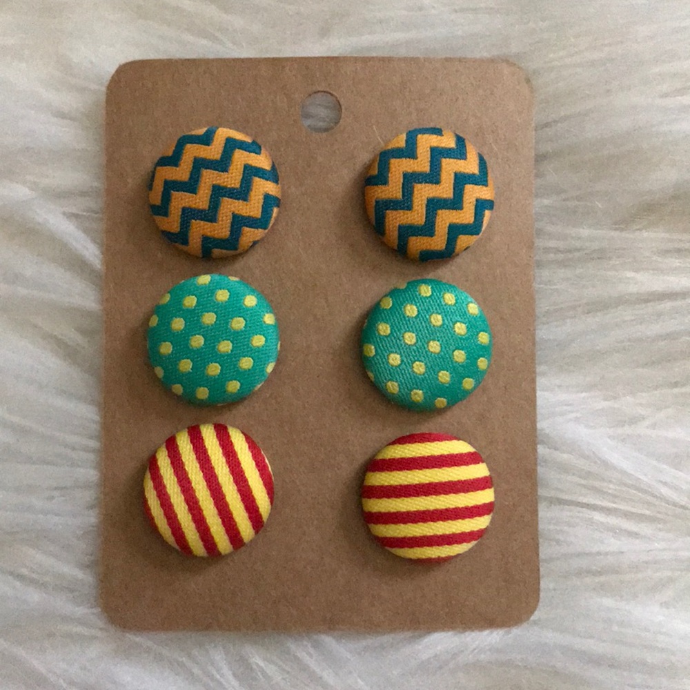 Polka Dot/Stripes/Chevron Print Handmade Earrings
